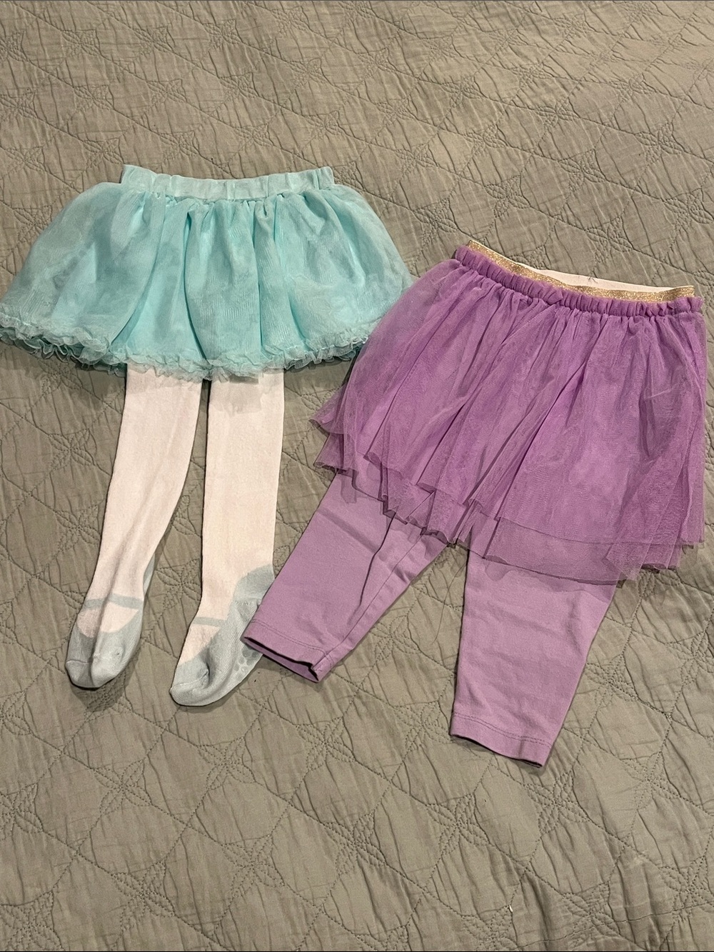 Set of 2 infant tulle skirts w/ attached leggings